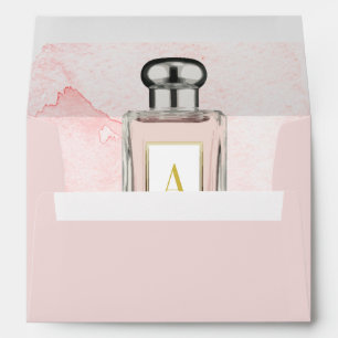 Pink French Perfume Bottle Chic Monogram Envelope
