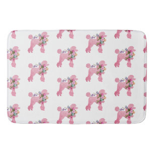 Pink French Poodle accent Bath Mat