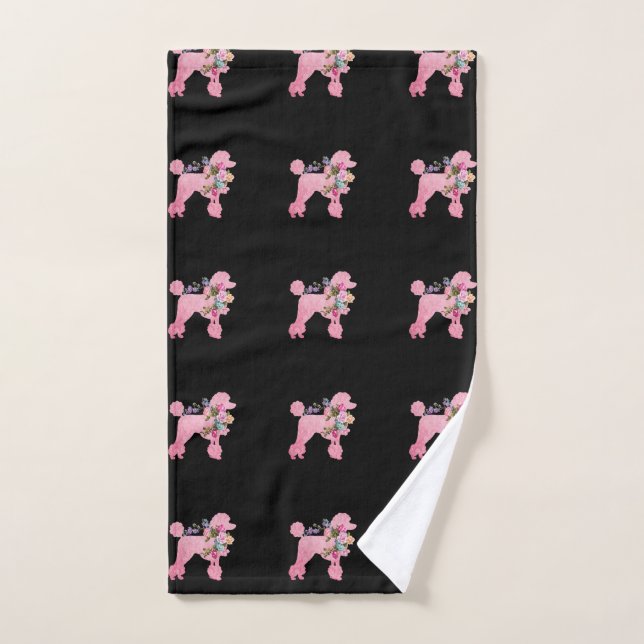 Pink French Poodle  Hand Towel (Hand Towel)