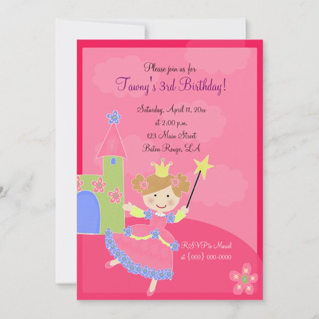 PINK FRENCH POODLE Ooh la la 5x7 Birthday Invitation (Front)