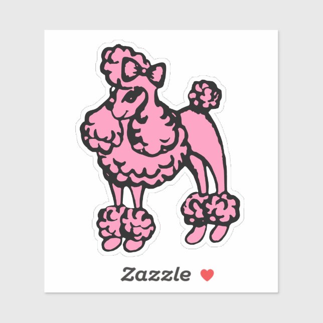 Pink French Poodle Sticker (Sheet)