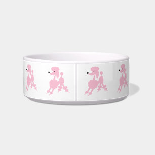 Pink French Poodles on Customisable Background Bowl