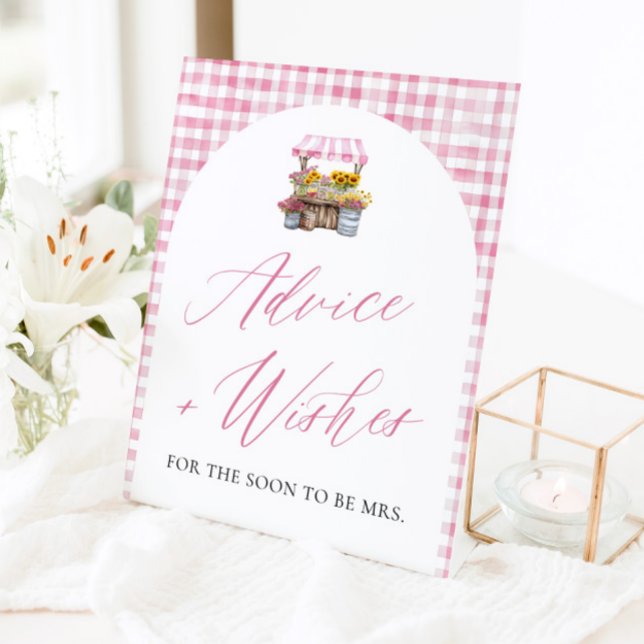 Pink Fresh Off The Market Advice and Wishes Sign (Watercolor Pink Fresh Off The Market Advice and Wishes Sign)