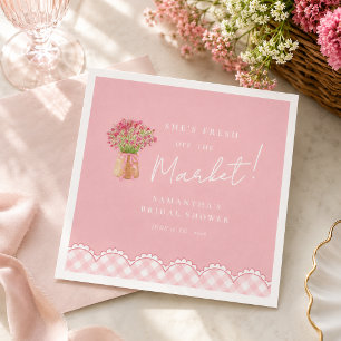 Pink fresh off the market arch bridal shower napkin