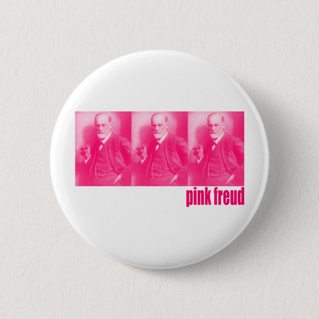 Pink Freud 6 Cm Round Badge (Front)