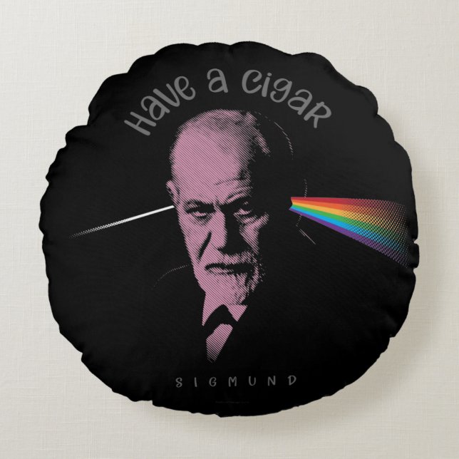 Pink Freud (Have A Cigar) Round Cushion (Front)