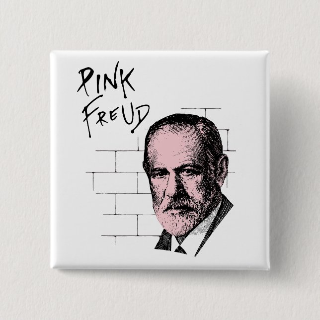 Pink Freud Sigmund Freud 15 Cm Square Badge (Front)