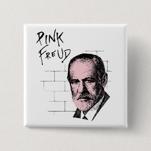Pink Freud Sigmund Freud 15 Cm Square Badge