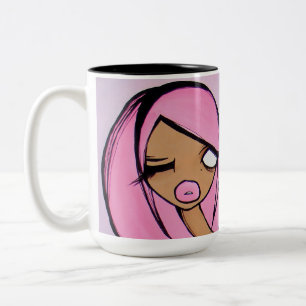 "Pink Friday" Mug, Black Two-Tone Coffee Mug