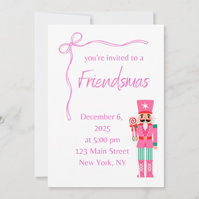 Pink Friendsmas Invitation (Front)