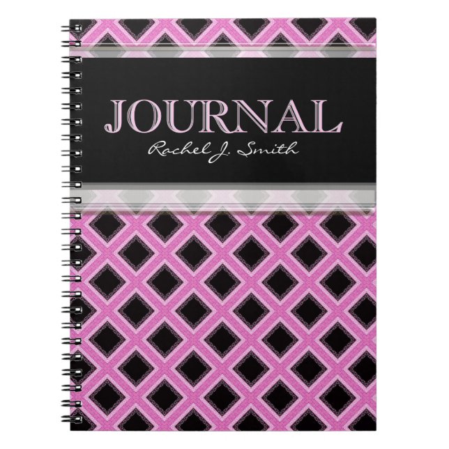 Pink Frills Grills Pattern Journal Notebook (Front)