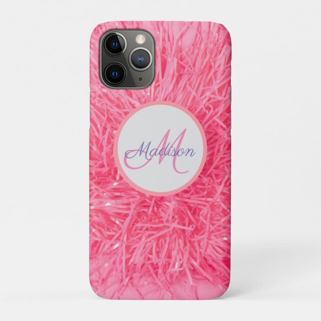 Pink Frilly Fun Girly Hot Pink Personalised Case-Mate iPhone Case (Back)