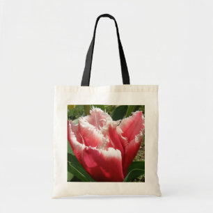 Pink Fringed Tulip Budget Tote Bag