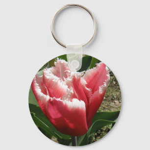 Pink Fringed Tulip Keychain