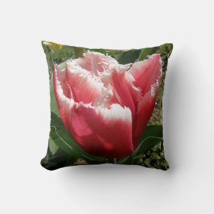 Pink Fringed Tulip Pillow
