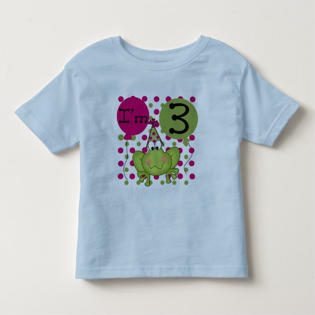 Pink Frog 3rd Birthday Tshirts and Gifts (Front)