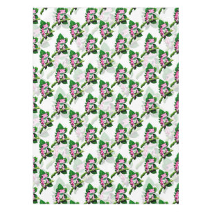 Pink Frog On Green Leaf Pattern Design Tablecloth