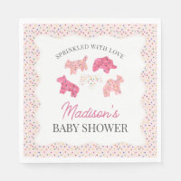 Pink Frosted Animal Cookies Baby Shower