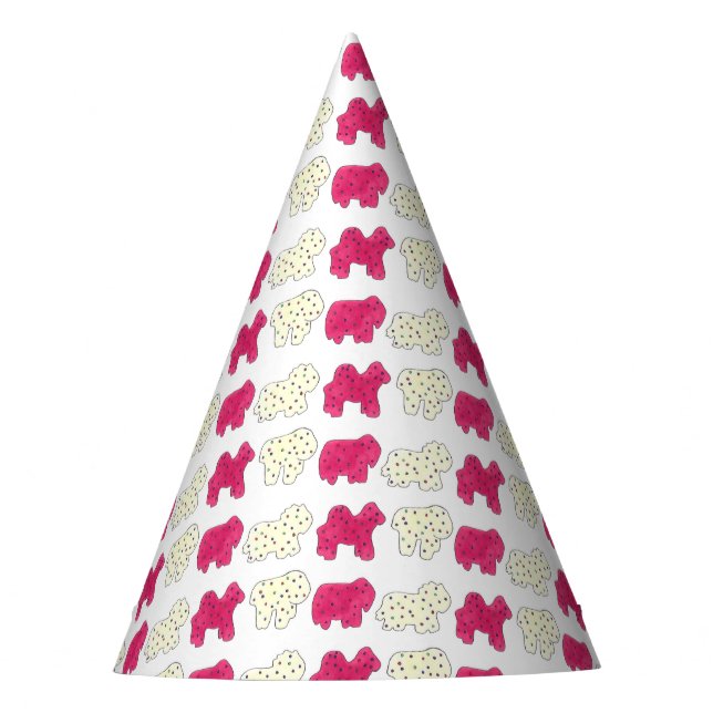 Pink Frosted Animal Crackers Cookies Party Fun Hat (Front)