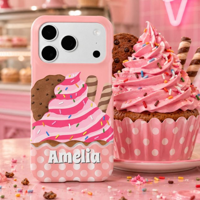 Pink Frosted Chocolate Cupcake Personalised  (Creator Uploaded)
