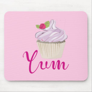Pink Frosted Cupcake Yum! Mouse Pad