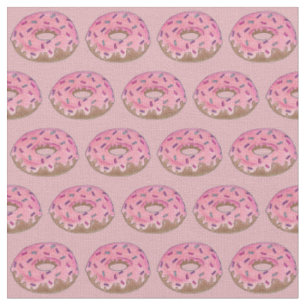 Pink Frosted Doughnut Doughnuts Sprinkles Junk Foo Fabric
