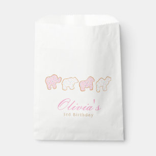 Pink Frosted sprinkle Animal Cookie birthday guest Favour Bag