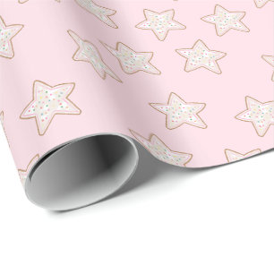 Pink Frosted Sprinkle Cookies Wrapping Paper