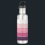 Pink Frosting Colour Block Personalised Name 710 Ml Water Bottle<br><div class="desc">This colourful and modern design features a colour-block pattern in pink and purple hues with your personalised name #waterbottles #drinkware #personalizedgifts</div>