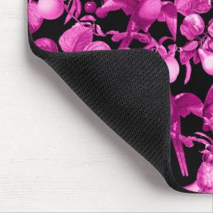 Pink Fruits And Flamingos Pattern Mouse Pad