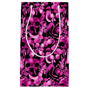 Pink Fruits And Flamingos Pattern Small Gift Bag