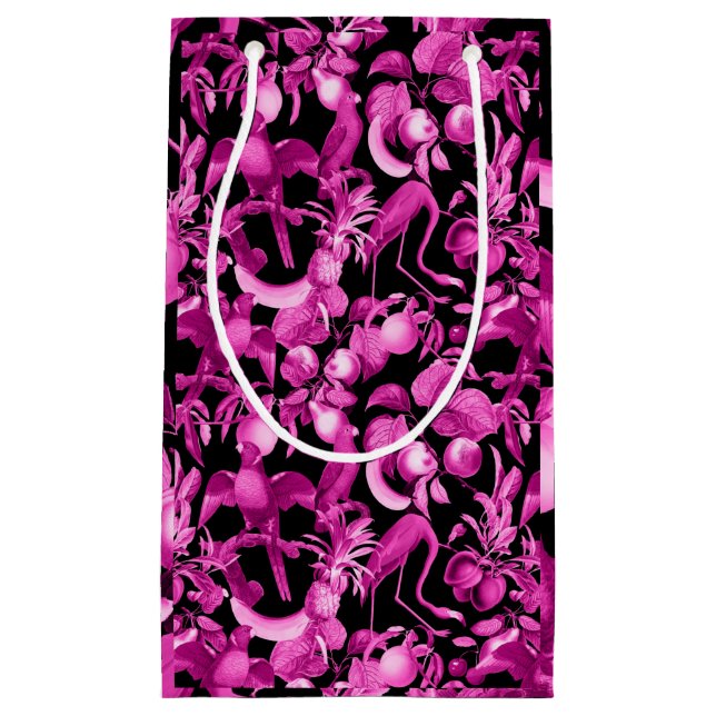 Pink Fruits And Flamingos Pattern Small Gift Bag (Front)