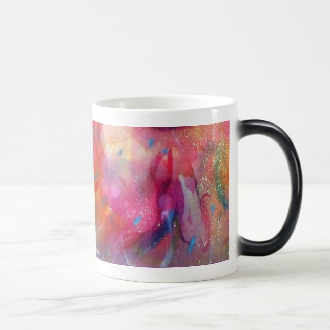 PINK FUCHSIA BLUE ABSTRACT MAGIC MUG (Right)