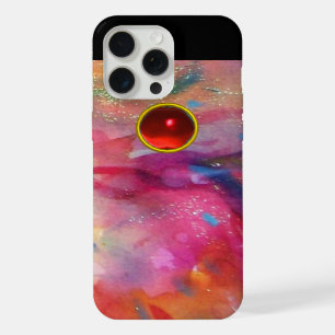 PINK FUCHSIA BLUE ABSTRACT Red Ruby Gemstone iPhone Case