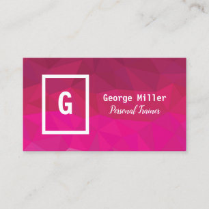 Pink fuchsia geometric design business card