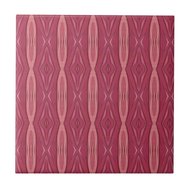 Pink fuchsia geometric design  ceramic tile (Front)