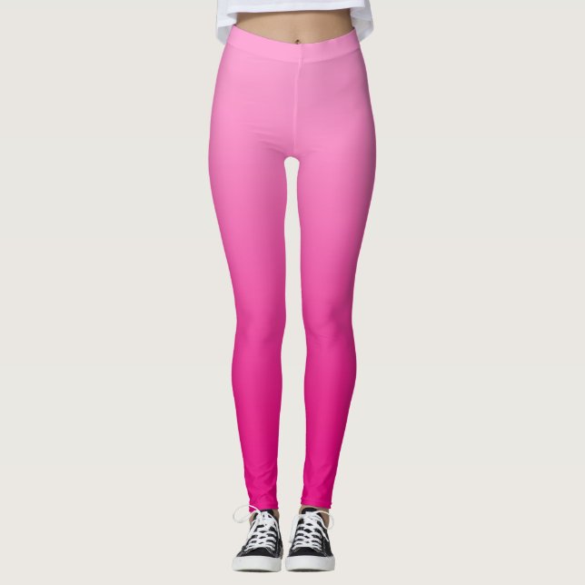 Pink Fuchsia Gradient Leggings (Front)