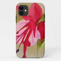 Pink Fuchsia pop art watercolour flower