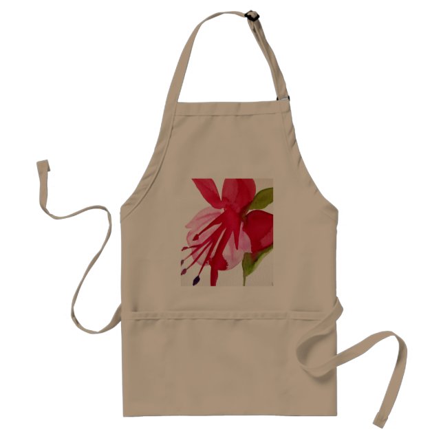 Pink Fuchsia pop art watercolour flower Standard Apron (Front)