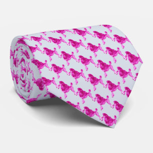 Pink Fuchsia Posh Poodle Tie