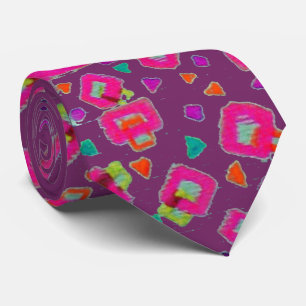 PINK FUCHSIA PURPLE ABSTRACT DECO TIE