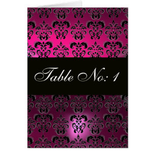 PINK FUCHSIA  PURPLE BLACK  DAMASK TABLE SEATING