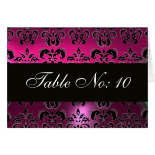 PINK FUCHSIA  PURPLE BLACK  DAMASK TABLE SEATING