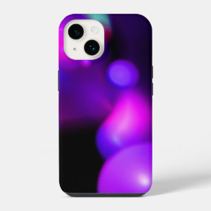 PINK FUCHSIA PURPLE FRACTAL BUBBLES IN BLACK iPhone CASE