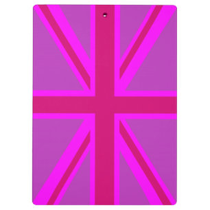 Pink Fuchsia Union Jack Flag Design Clipboard