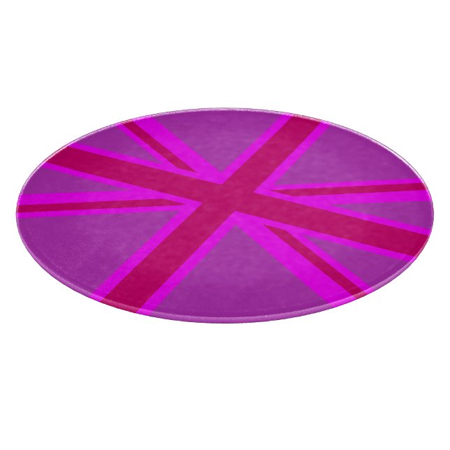 Pink Fuchsia Union Jack Flag Design Cutting Board (Corner)