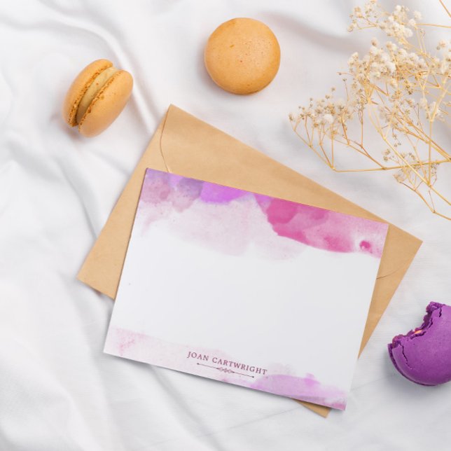 Pink Fuchsia Violet Watercolor Add Your Name Card (Creator Uploaded)