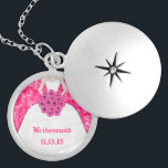 Pink Fuchsia Wedding Bridesmaid Necklace<br><div class="desc">Keepsake Necklaces Choose either Silver Plated Gold Finish or Sterling Silver Unique Personalised Custom Wedding Keepsake Wedding Party Necklaces - to change background colour - click customise - click edit - choose last tool in drop down menu and choose from one of the colours shown or enter your rgb hex...</div>