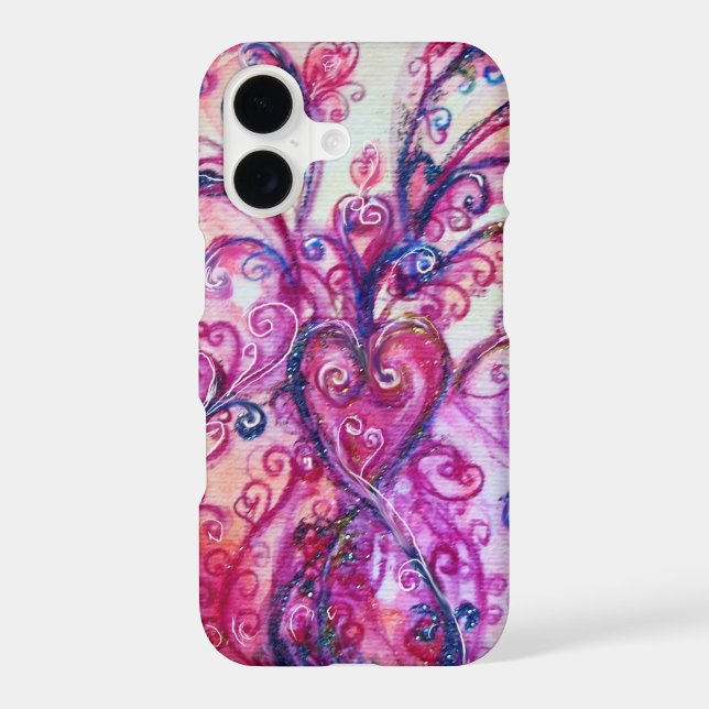 PINK FUCHSIA WHIMSICAL FLOURISHES WITH HEART (Back)