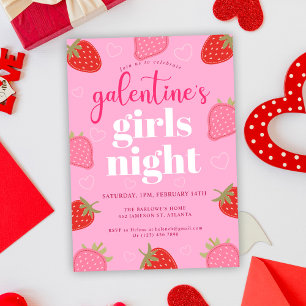 Pink Fun Girly Galentine's Day Party Invitation